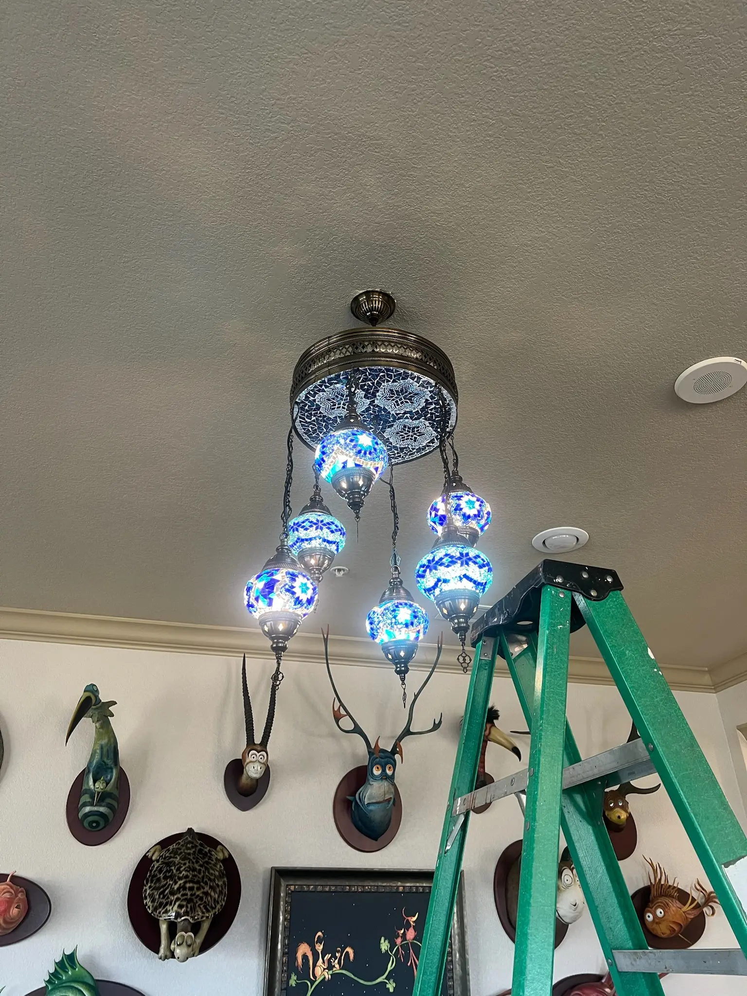Decorative chandelier installation by Chosen 1 Electric