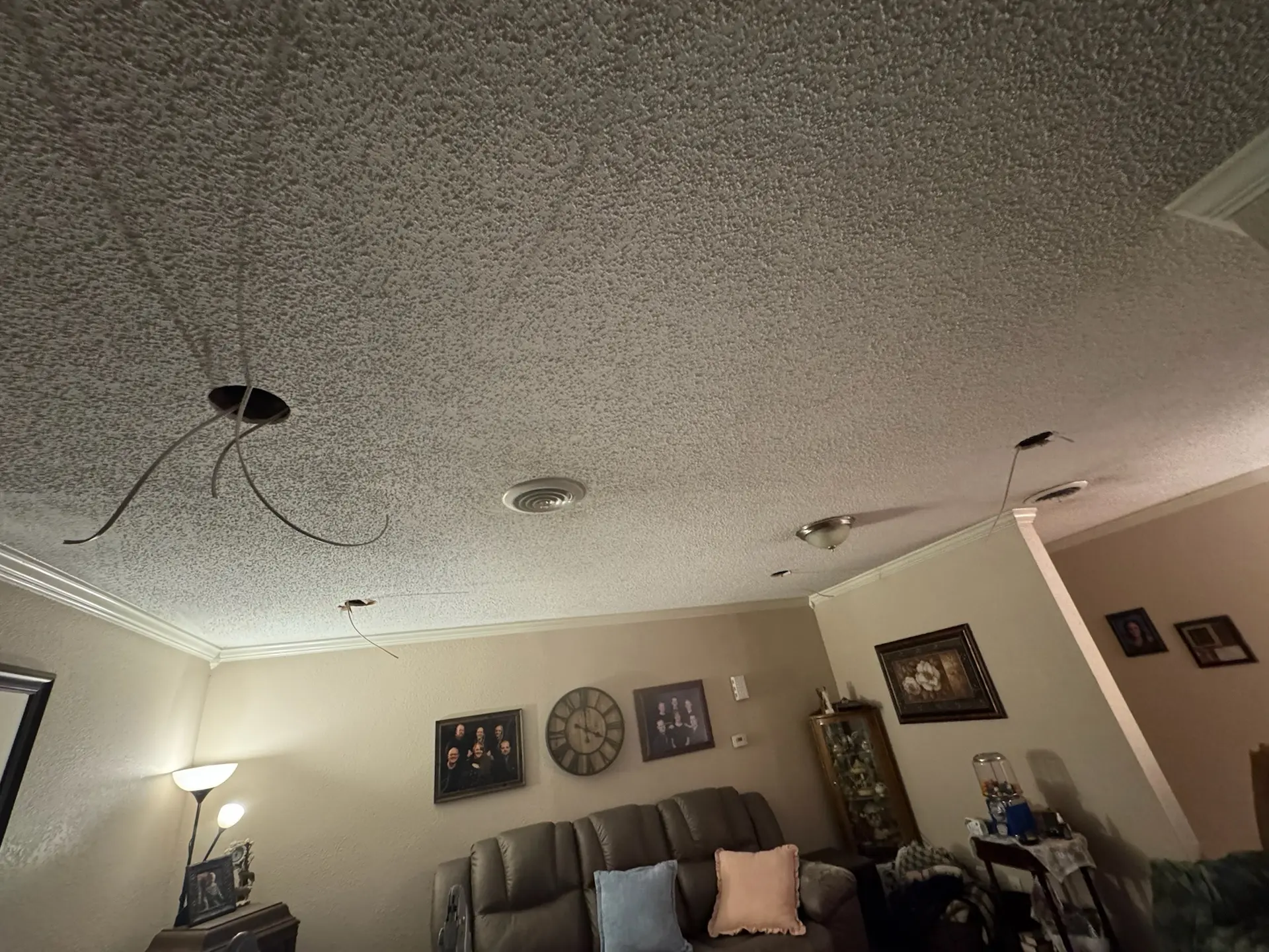 Recessed lighting installed in a Houston area living room by Chosen 1 Electric