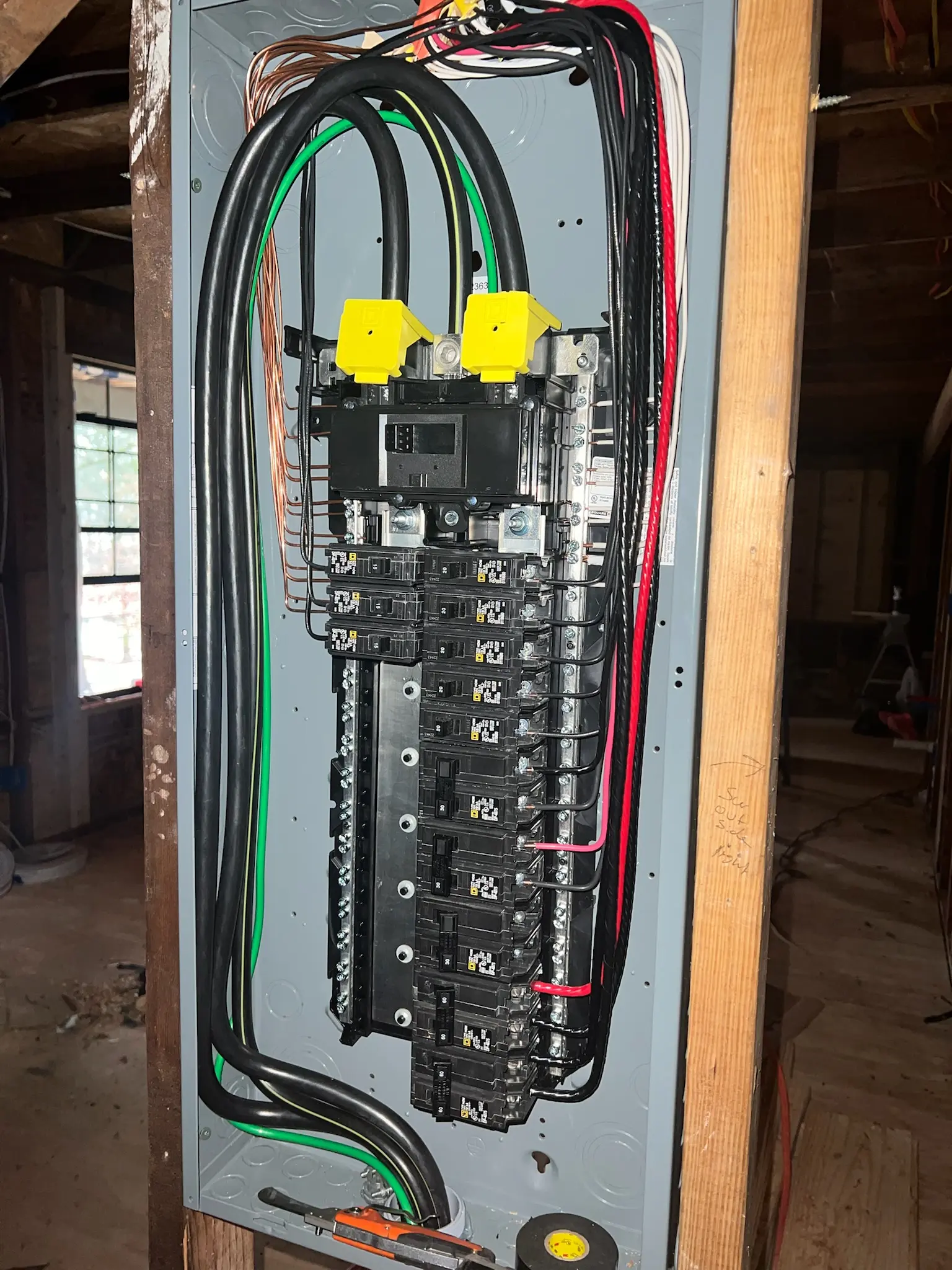 Sub-panel installed in a workshop by Chosen 1 Electric